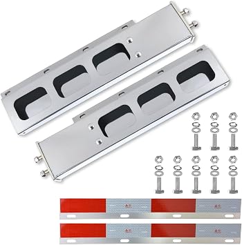 Mud Flap Hanger for Semi Truck Light Cutouts Stainless SteelRectangle