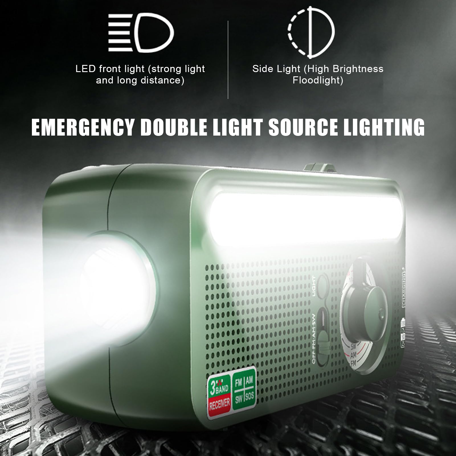 Radio Portable AM FM Radio Solaire Rechargeable Étanche
