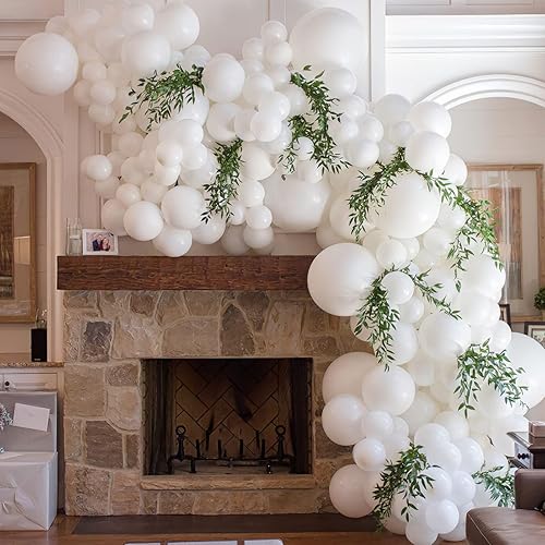 Miniatura 4 de Henviro Globos de látex blanco de diferentes tamaños, 139 piezas de 1812105 pulgadas para kit de guirnalda de arco de globos. Para cumpleaños, baby