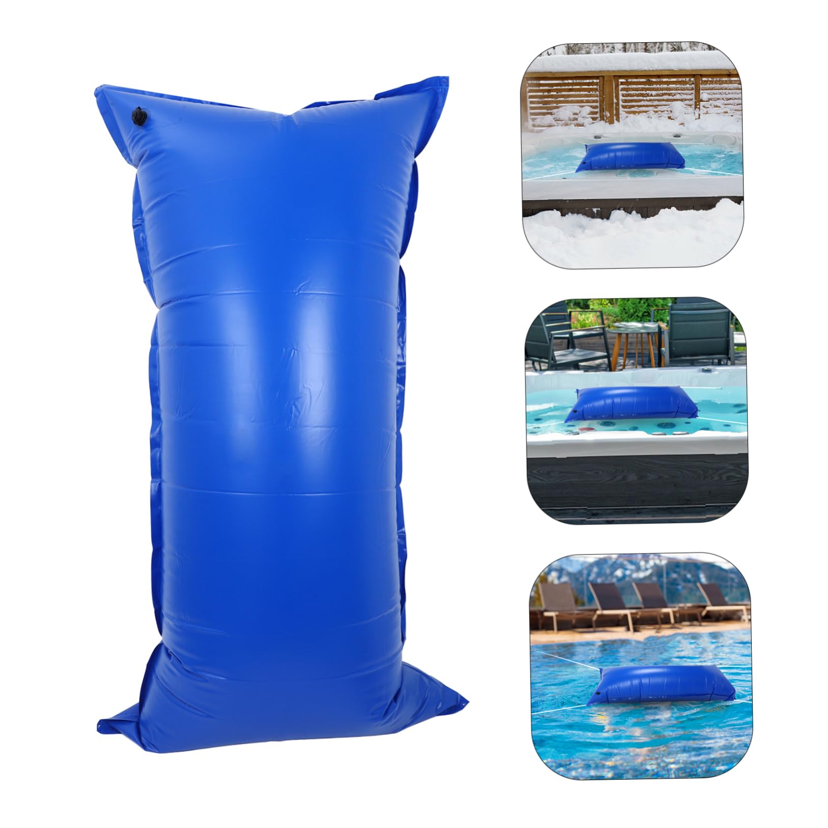 Kisangel Oreiller Gonflable en PVC Bleu pour Hivernage Piscine Hors Sol, Résistant Froid, Prévient Les Déchirures et Fuites d'eau Pendant la Saison Hivernale
