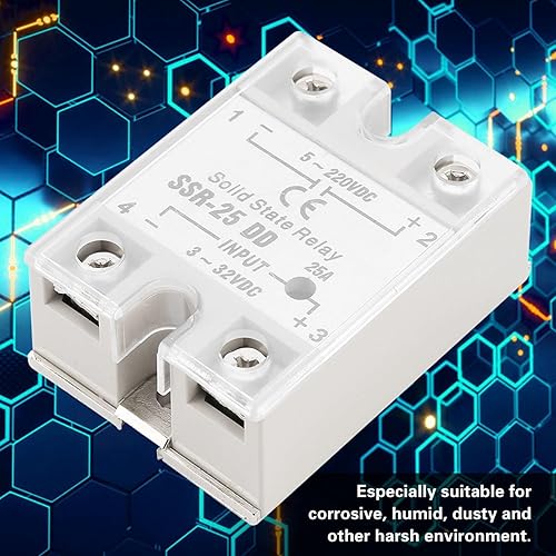 Miniatura 7 de SSR-25 DD 25A 5-220VDC Relé de estado sólido para proceso de automatización industrial Maquinaria de envasado de alimentos Máquinas CNC Herramientas