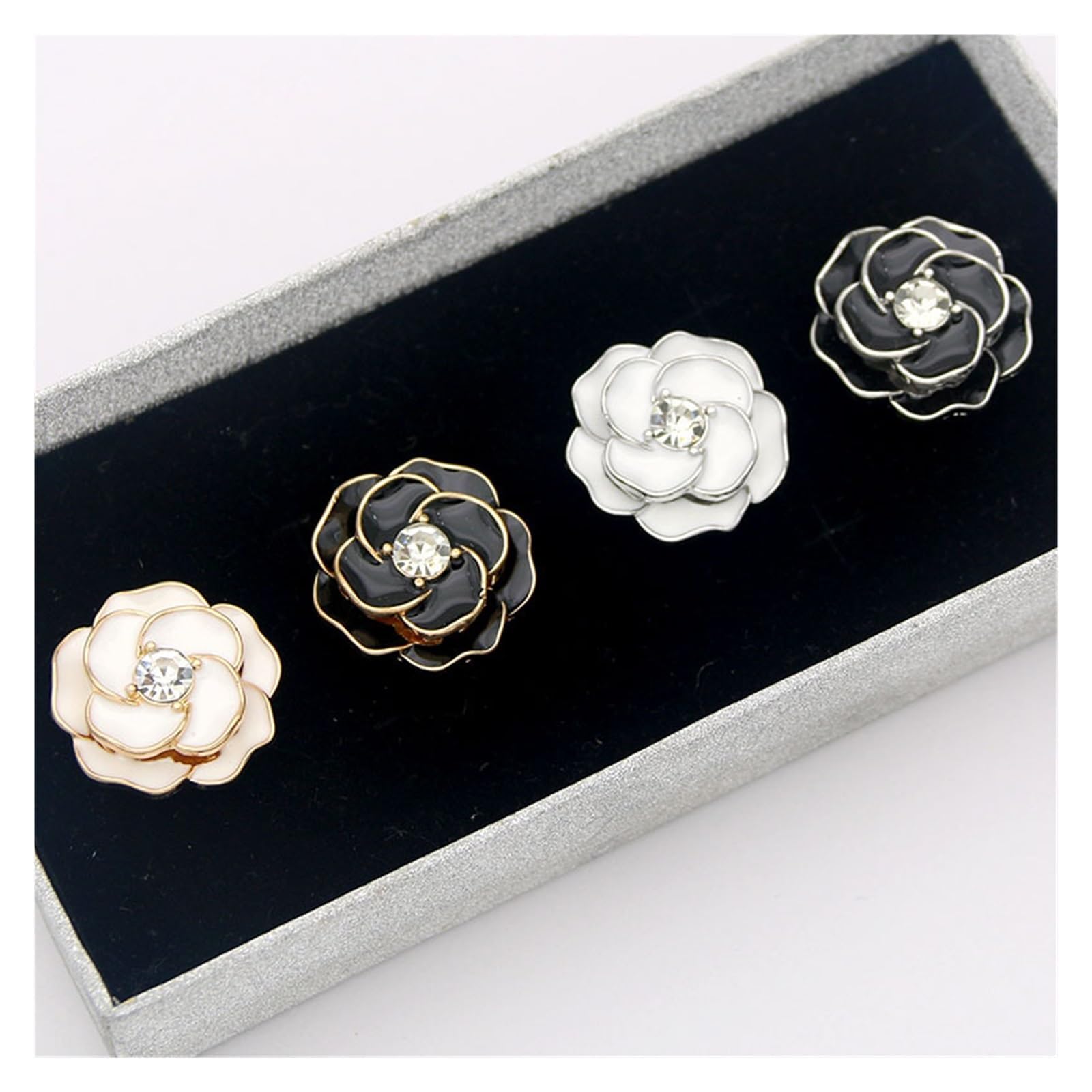 Gemelos de Camelia para Hombre, Elegantes Accesorios Informales de Negocios para Hacer tú Mismo (Blancos)