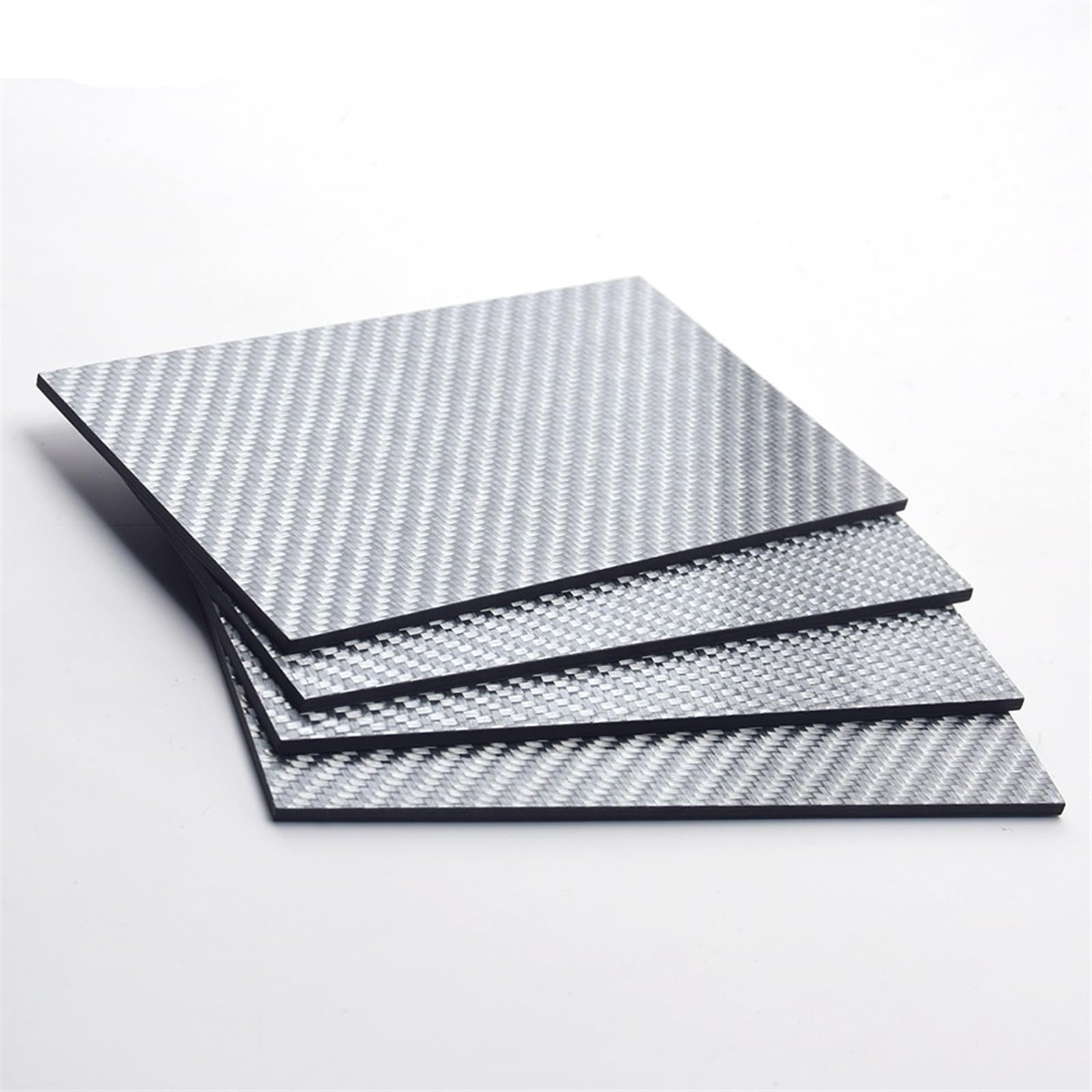 1 Piece of 195x240mm 3K Color Carbon Fiber Board Panel Silver Twill Weave Pure Carbon Fiber Board Suitable for RC Model Material 3k Carbon Fiber(2.0mm Twill Glossy)
