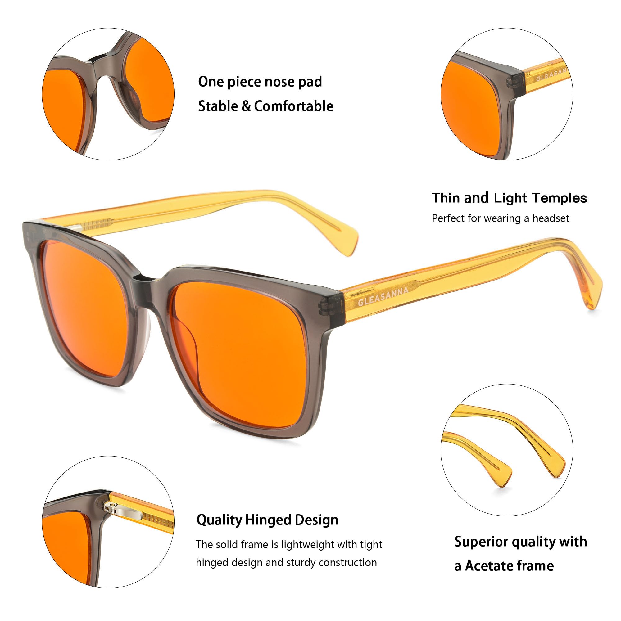 Gafas antifatiga con bloqueo de luz azul del 99,9% para hombres y mujeres, gafas para juegos de computadora contra la fatiga ocular y dolores de cabeza