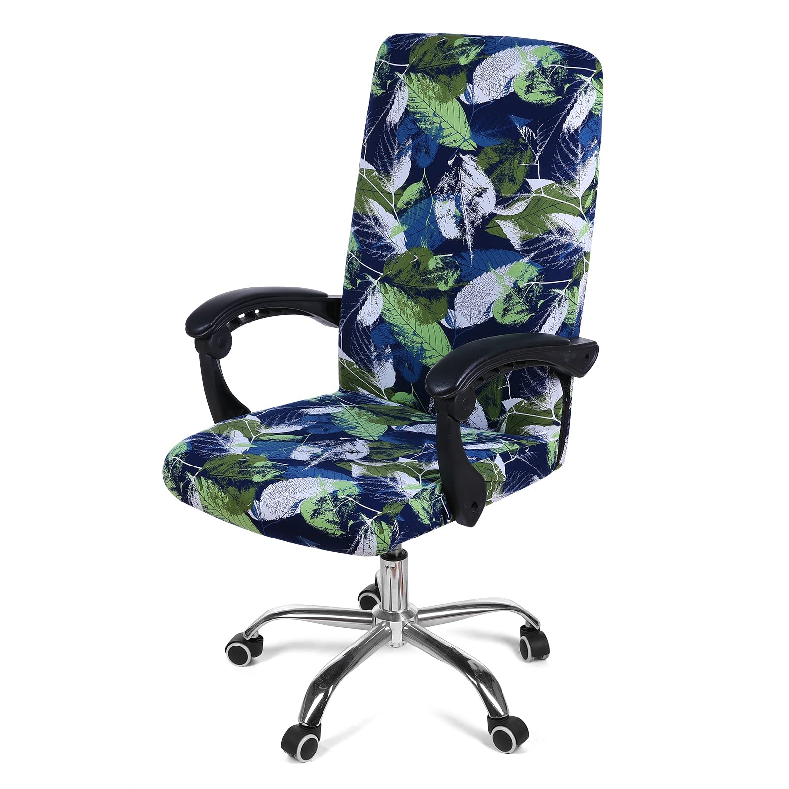 Smiry Stretch Printed Office Computer Chair Covers, Universal Desk Rotating Chair Slipcovers Removable Washable, Soft Fit Anti-Dust Spandex Protector
