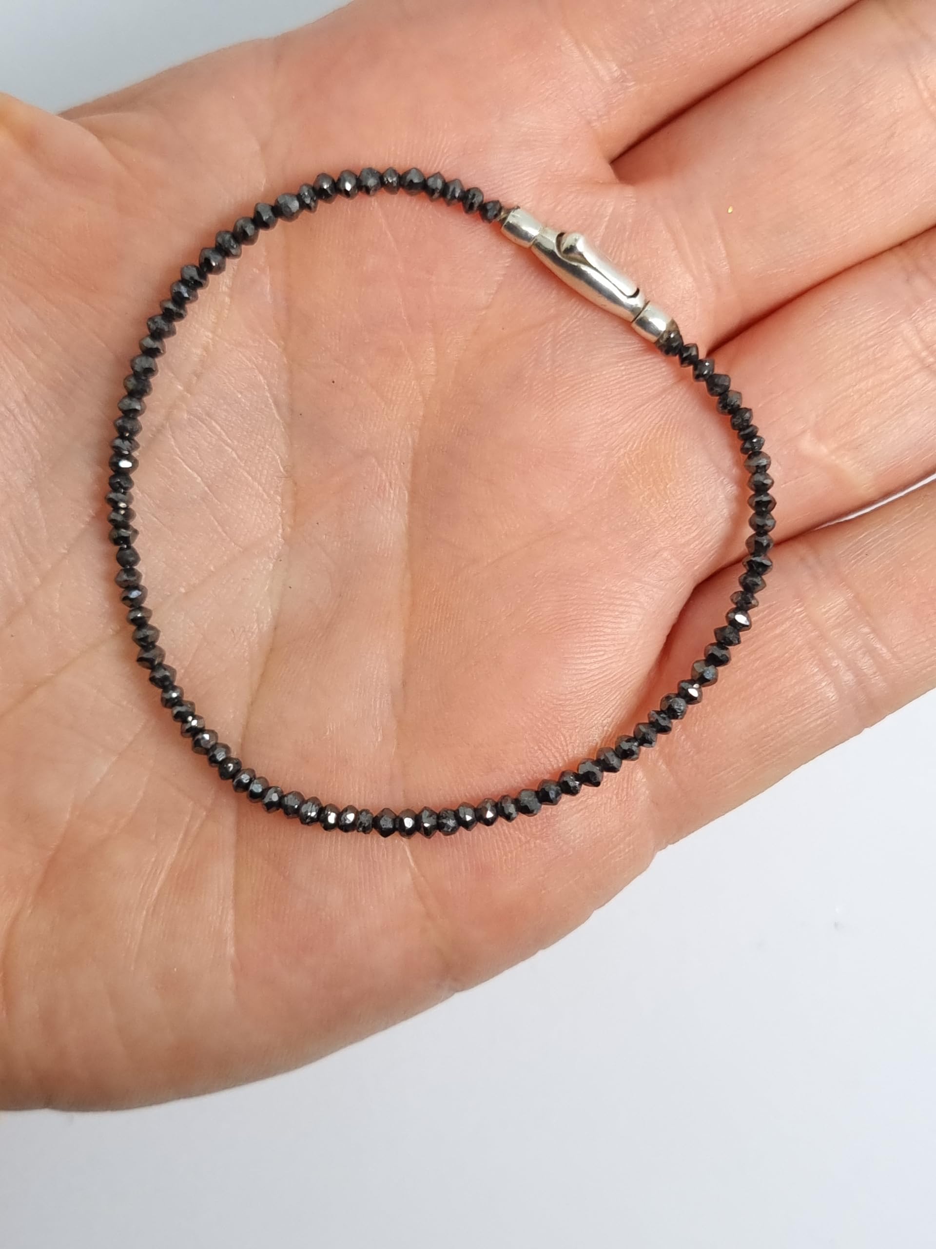 Diamant Armband aus natürlichen, echten Diamanten facettiert, Verschluss 925er Sterling Silber Tennisarmband, Diamantarmband Geschenkidee für Damen Frauen, Herren,Männer