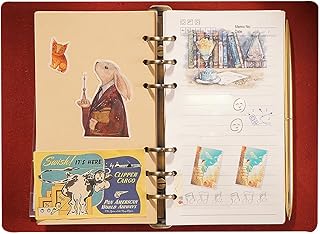 Leder A6 Reisetagebuch mit Umhängeband, 6-Ring-Ordner, Notizbuch mit Linien, nachfüllbares Tagebuch, Planer, Organizer für Frauen, perfekt für Geschäftsgeschenk/persönliches Tagebuch