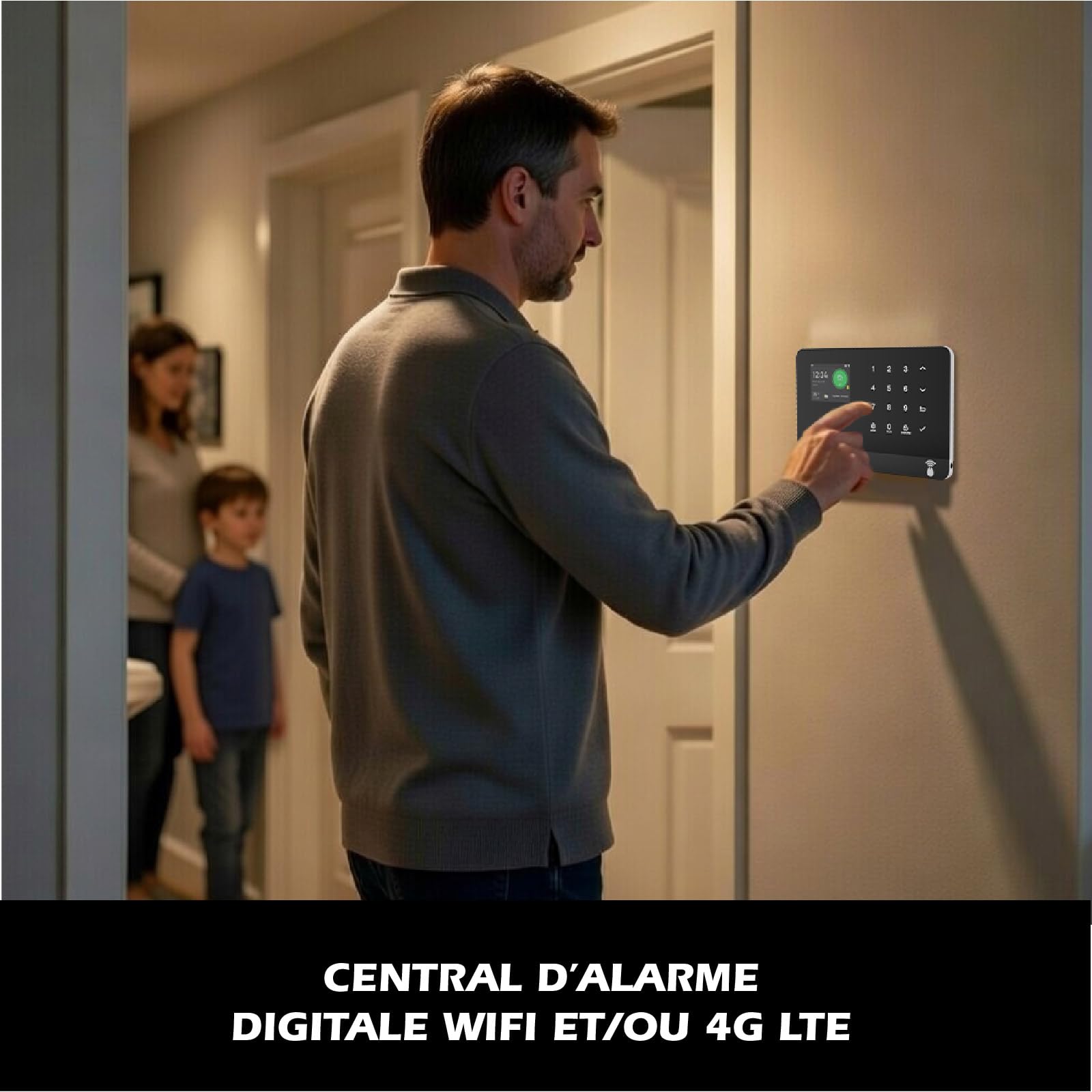Système d’Alarme connecté WiFi et/ou 4G – Détection d’Ouverture & de Mouvement – Transmetteur GSM Vocal – Sécurité Intelligente évolutive, Compatible Alexa & Google