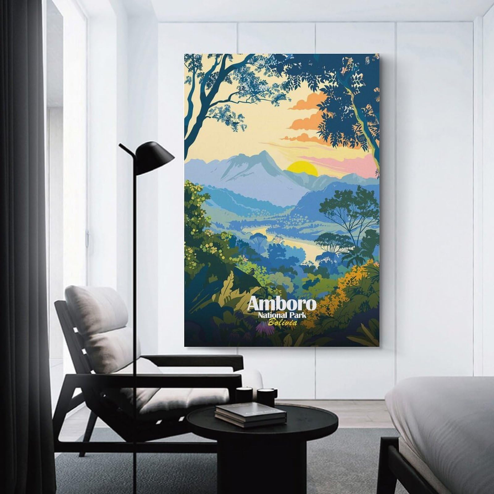 Junmoney Wall Picture Print Amboro National Park Bolivia Illustration, 20x30inch(50x75cm), for Entrance Walls, Hall Decor Or Foyers, A Neat Decor Update for Hallways