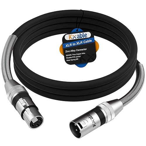 Cable de micrófono XLR 1 pie, XLR macho a hembra, cable de micrófono equilibrado de 3 pines, cable de altavoces blindado, conectores de aleación de