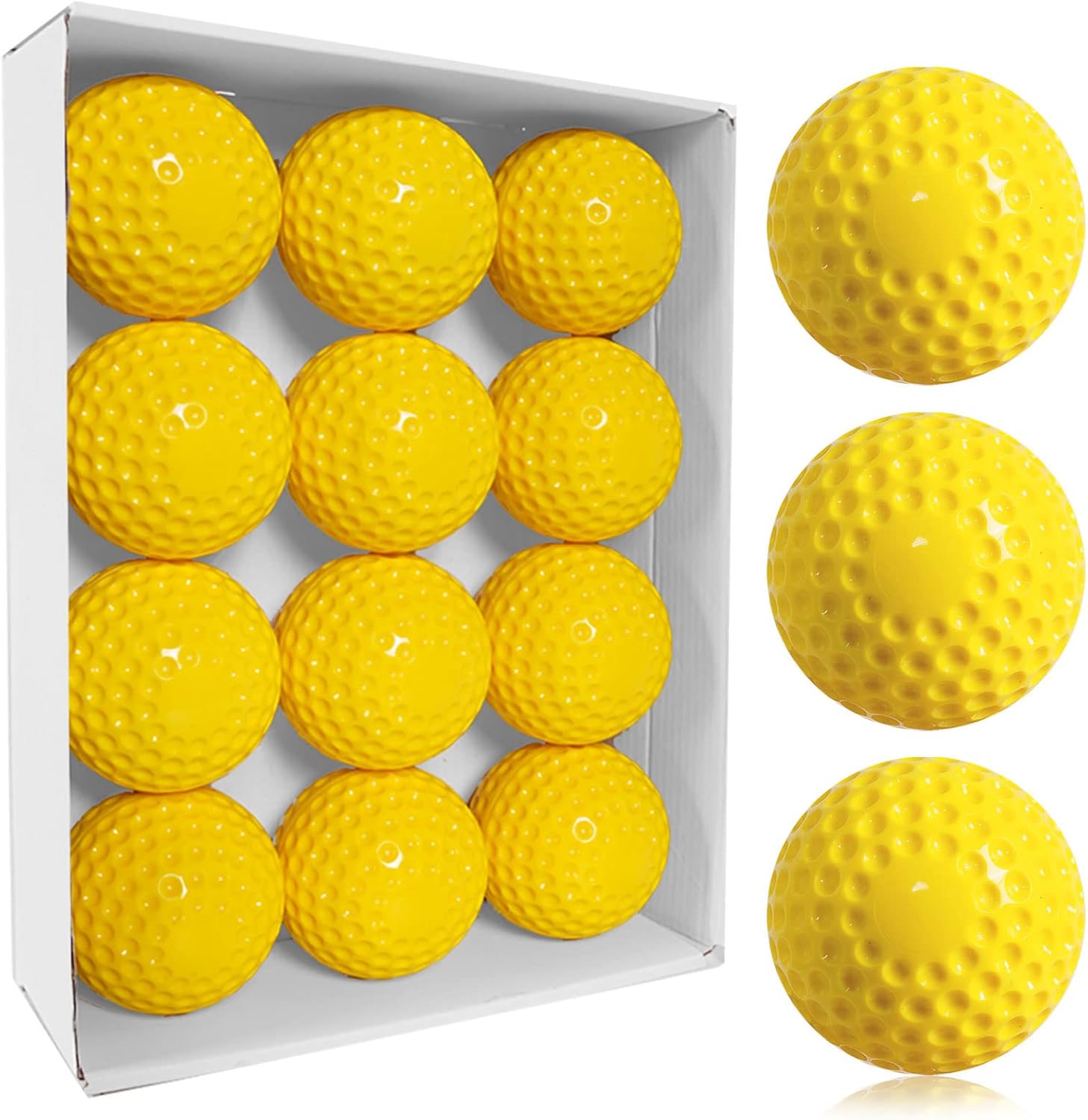 12 Pack Dimpled Baseballs 9-Inch Pitching Machine Baseballs Practice Baseball Balls for Fielding Practice, Hitting(One Dozen)