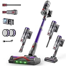 Circlio Aspirapolvere Senza Fili, 600W, 58000Pa, Scopa Elettrica Senza Fili 75 Min, Aspirapolvere Senza Filo con LED Touchscreen, Autoportante Anti-Avvolgimento per Tappeti, Pavimenti, Peli Animali