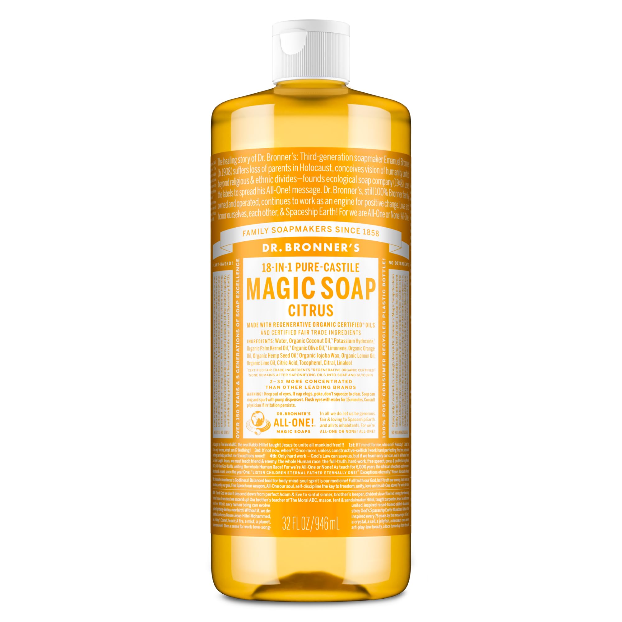 Amazon | マジックソープ シトラスオレンジ 944ml | Dr. Bronner's