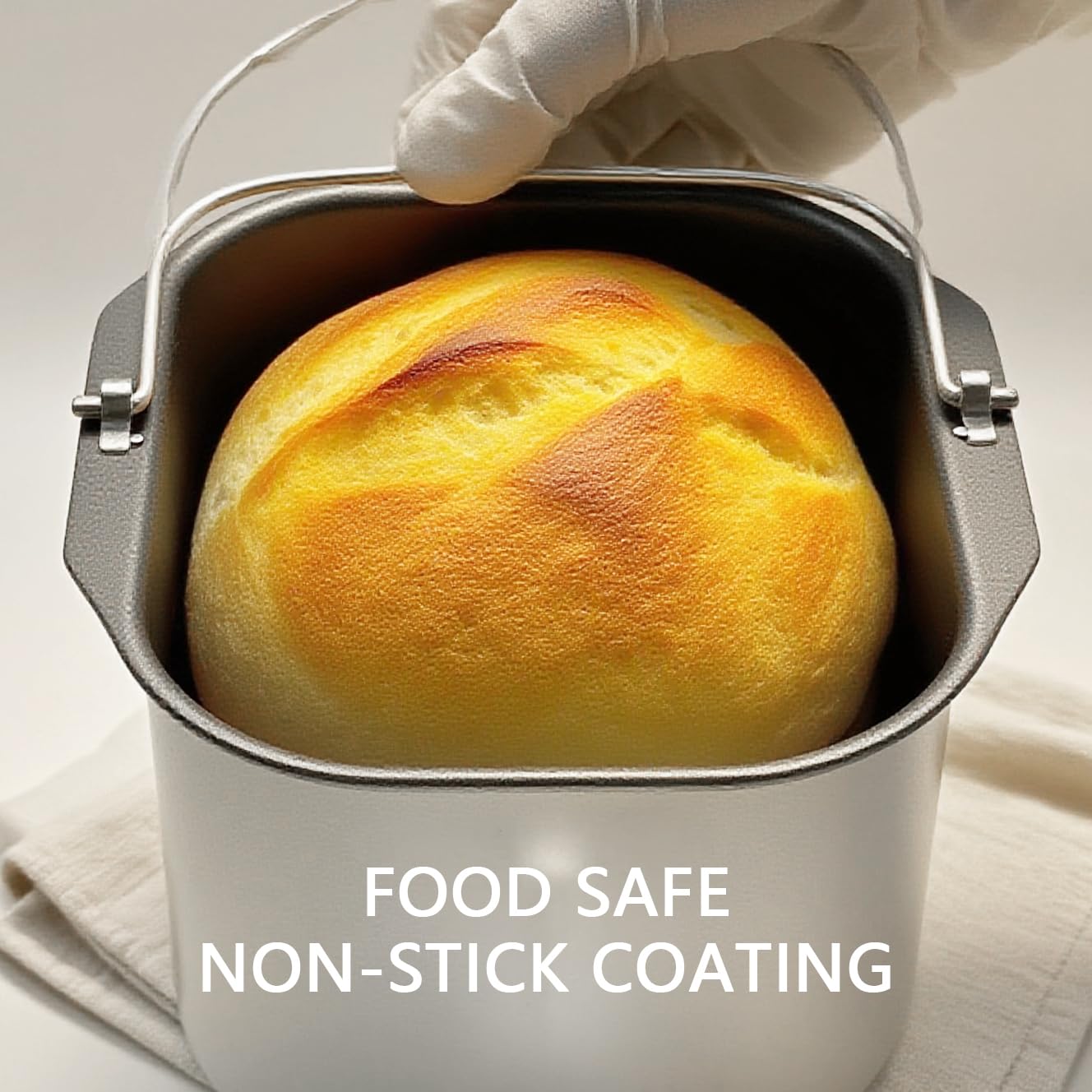 Non-Stick Bread Pan With Kneading Paddle For Kitchen Arm