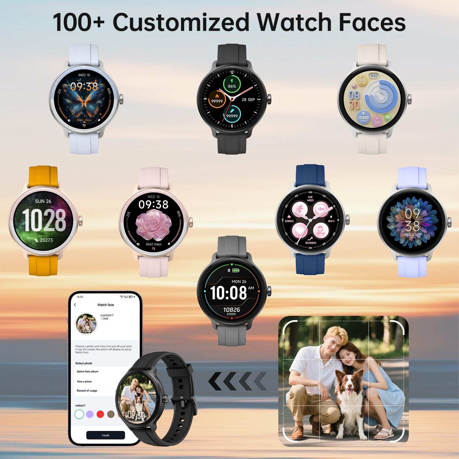 Smart Watch for Men Women(Answer/Make Calls), Smartwatch Built-in AI Voice, 1.27" HD Fitness Tracker with Heart Rate/Sleep/Step/SpO2 Monitor, 100+ Sports Modes, IP68 Waterproof Watch for Android iOS