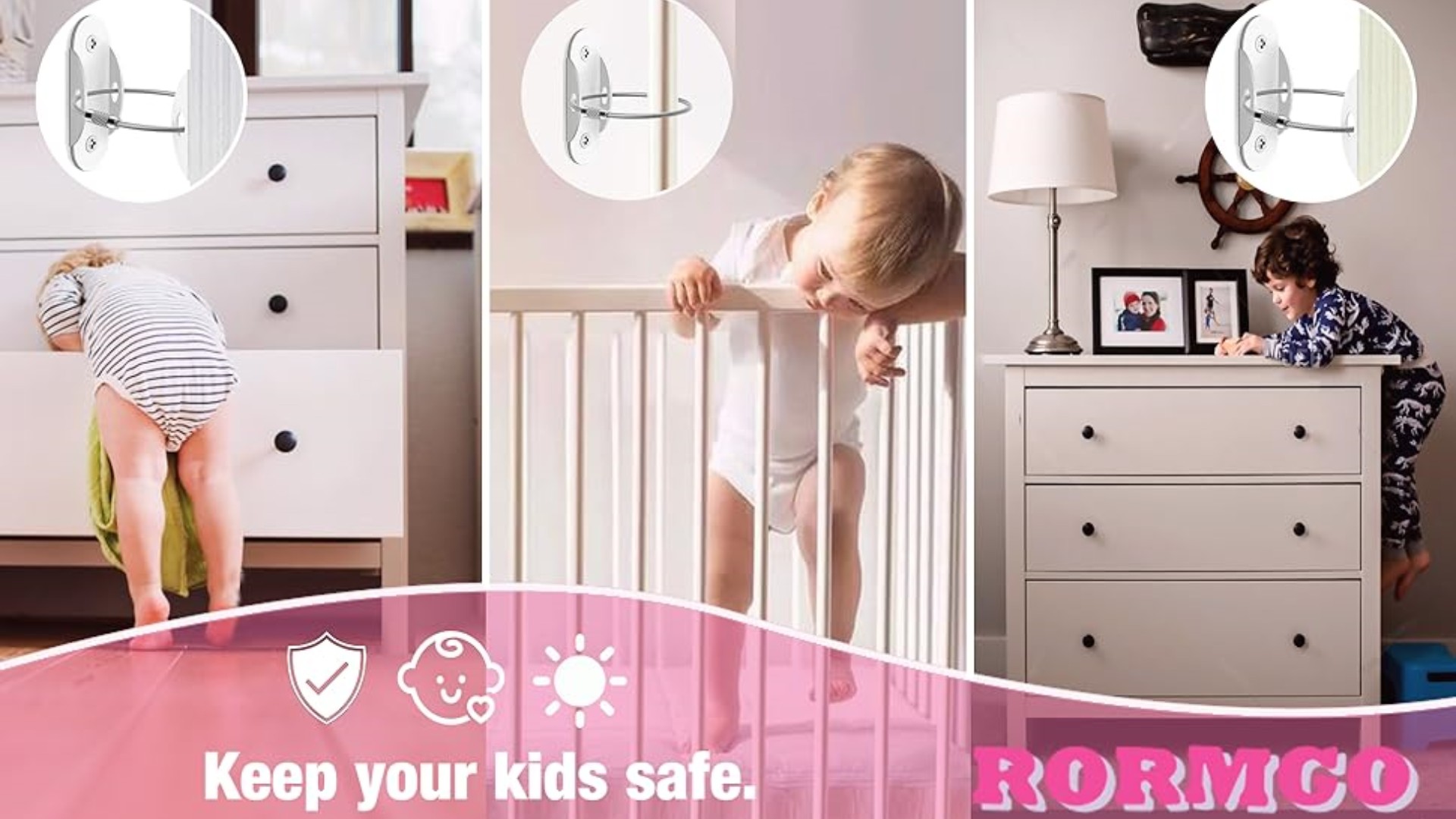 Furniture Anchors For Baby Proofing, Anti Tip Furniture Anchor Securing 420lbs Tension Earthquake Resistant Metal Furniture Wall Anchor Prevent Baby Pet From Falling Furniture(10 Pack,Black