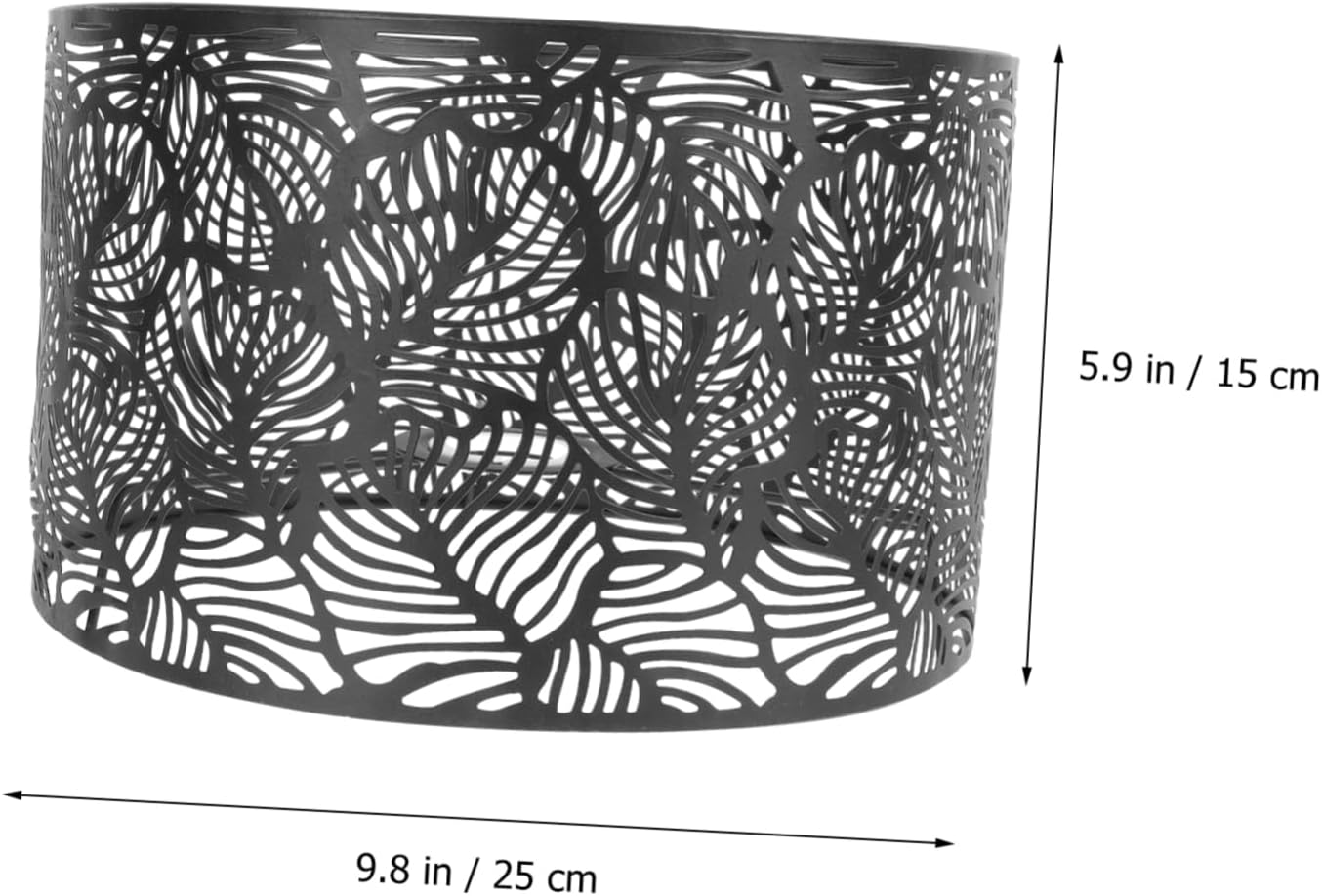 Uonlytech Wall Lamp Shade Replacement Chandelier Lamp Shade Light : Black Metal Lampshade Table Carved Lamp Desk Light for Table Lamp Floor Light Accessory Ceiling Light Shade