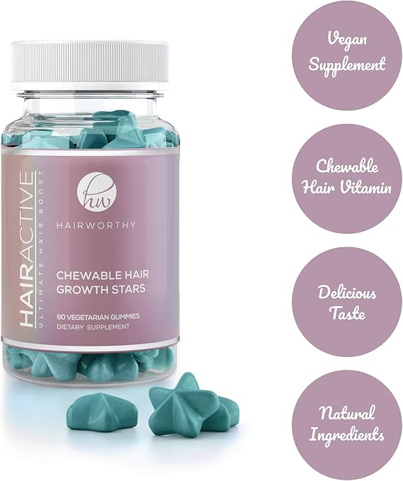 Hair Vitamins | Hair Growth Vitamins | Hair chewables for Growth and Hair Loss | Hair Gummies | Hair Supplements for Women | Hair Gummies for Hair Growth (2 Months Supply, Mixed Berry)