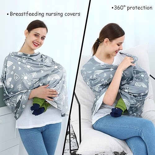 Miniatura 3 de Fundas de asiento de coche para bebé, cubierta de toldo para asiento de automóvil, funda multiusos para lactancia materna, fundas transpirables para