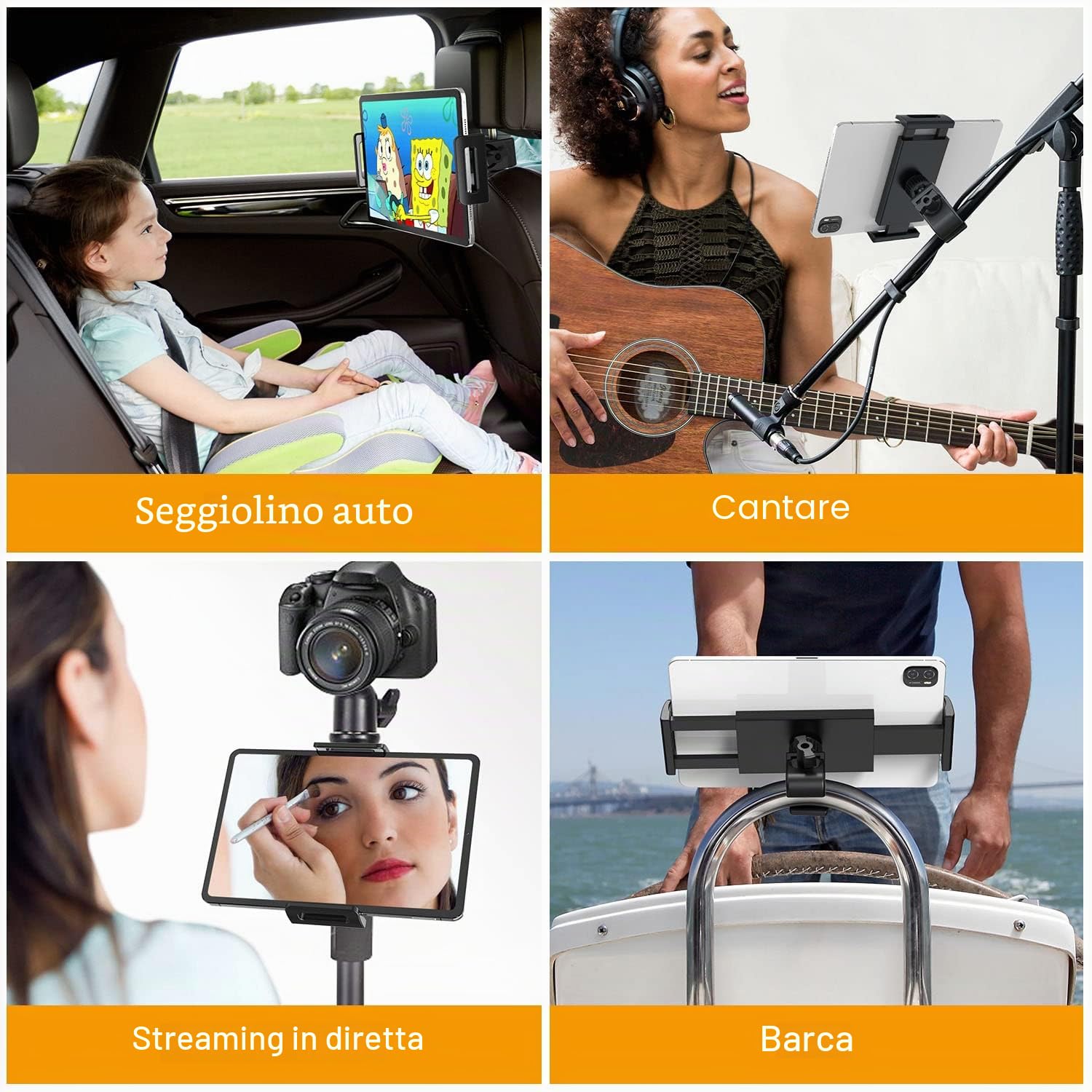 Tendak Spinning Bicicletta 360° Ruotare Universale Supporto per Tablet PC iPad PRO Air Mini 4.6" - 12,9" Tablet Smartphone