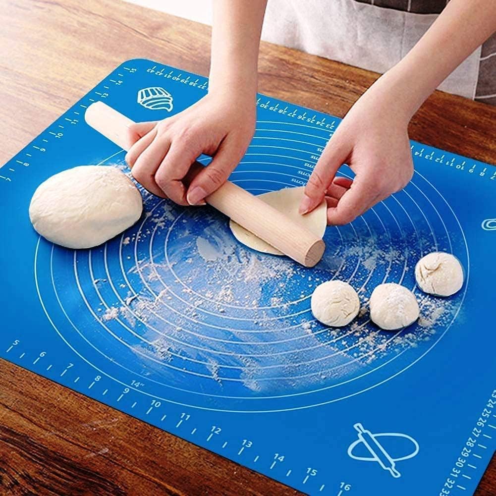 ADOXER Silicone Baking Mat Roti mat Silicone Chapati Atta Kneading Mat Non - Stick Fondant Rolling Mat Stretchable for Kitchen Roti Chapati Cake (Baking Mat 50 * 40 cm)-image-16