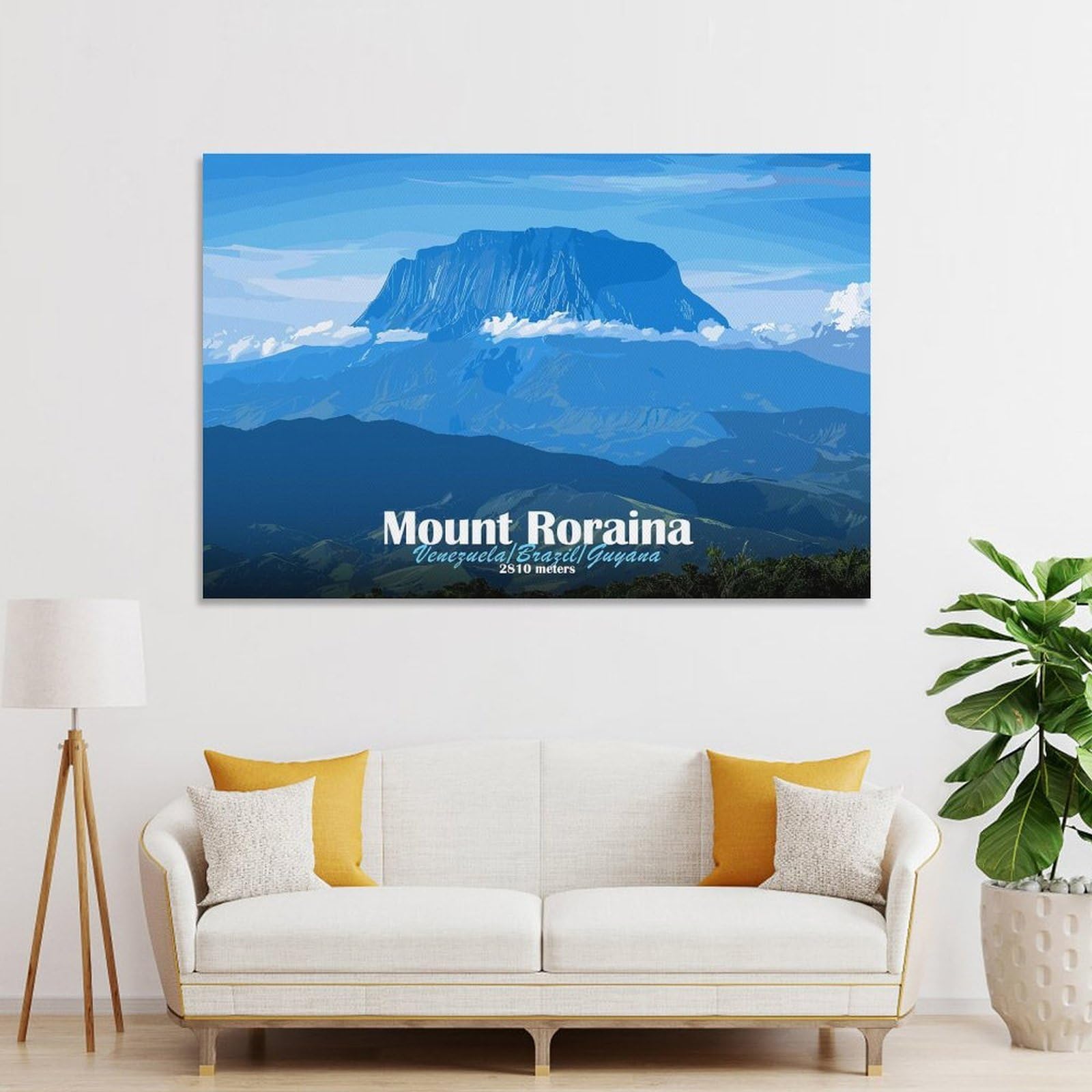 Junmoney Mount Roraima Landscape Canvas Wall Art, 20x30inch(50x75cm), for Wall Displays, Bedrooms Or Room Updates, Ideal for Building A Coordinated Art Wall