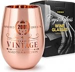 Mothers Day Cadeaux pour maman de fils fille - Rose Or Meilleur verre de vin de maman gravé cristal - Cadeaux d'anniversaire uniques pour les femmes - Idées cadeaux de la fête des mères pour ma mère femme grand-mère