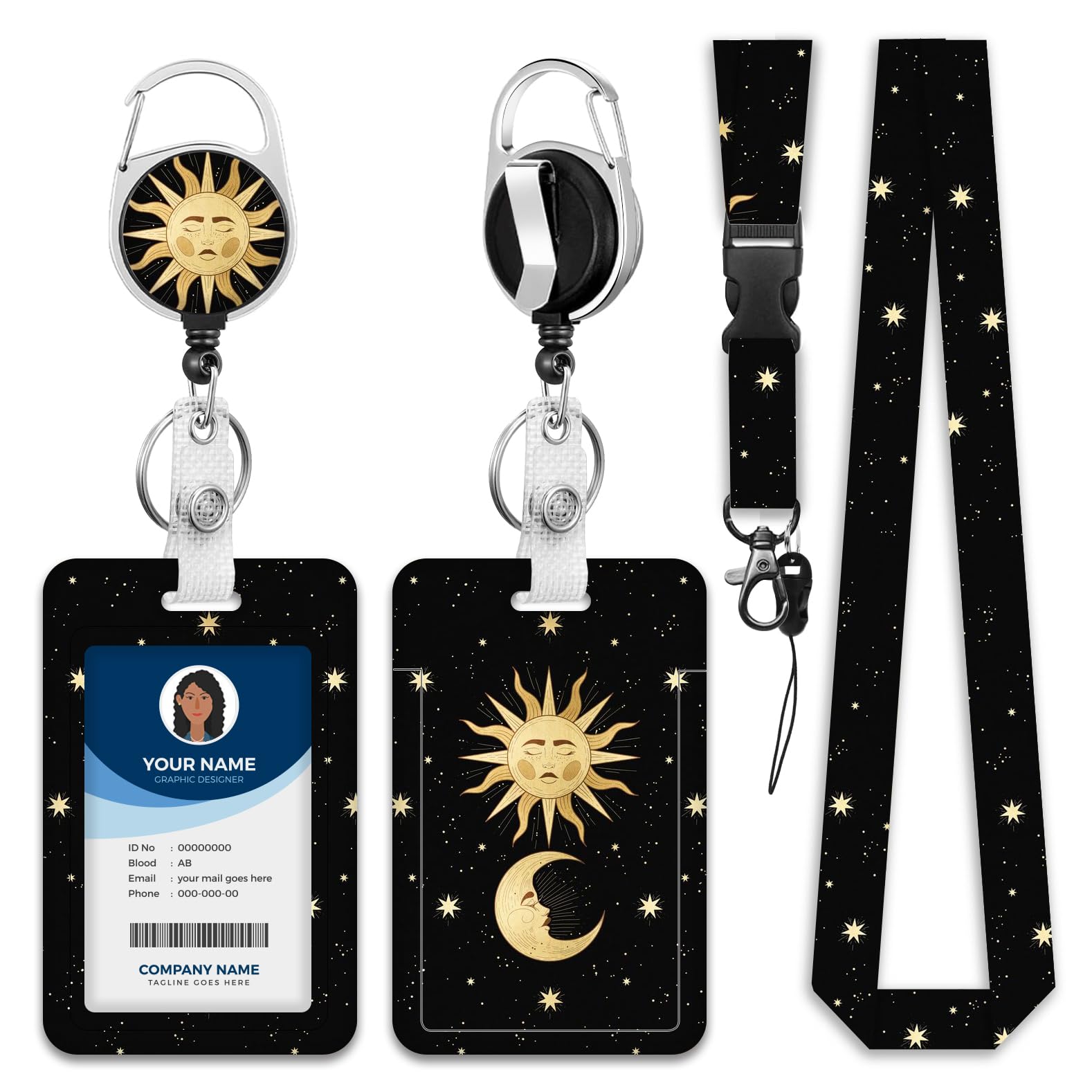 Lanyards for ID Badge Holder for Women Cute, Teacher Lanyard with ID Holder Clip,Retractable Keychain Badge Reel Heavy Duty, Teacher Nurse Work Office