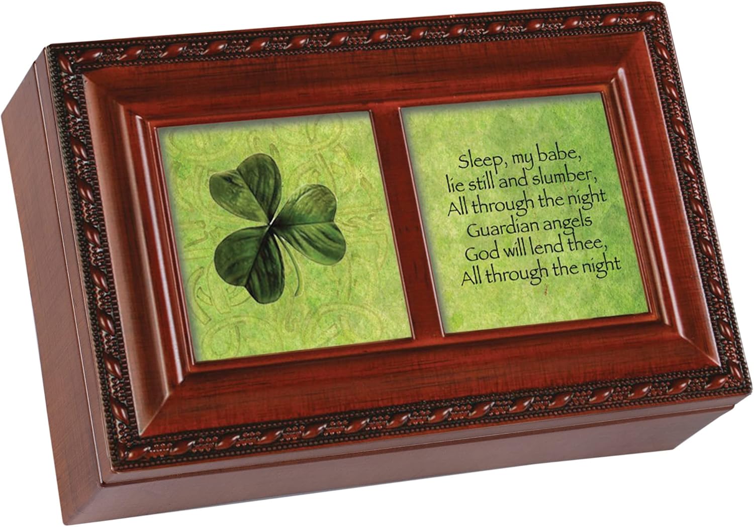 Guardian Angel Petite Woodgrain Music Box Plays "Irish Lullaby"