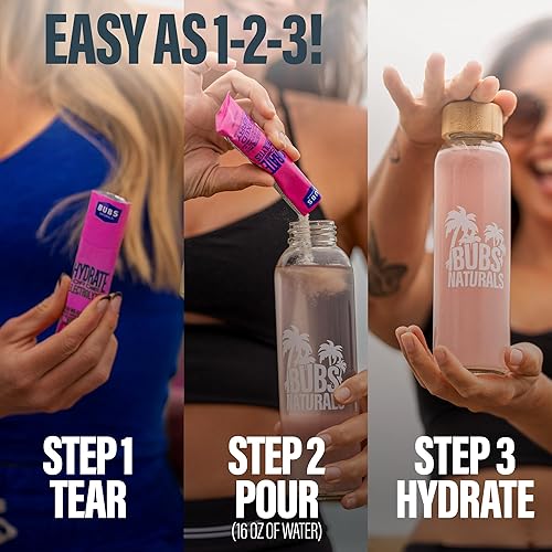 Miniatura 4 de BUBS Naturals - Paquetes de polvo de electrolitos hidratados o troquelados para una rápida absorción  Polvo de electrolito premium de 2000 mg  para