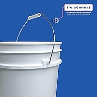 Vista 4 de Cubo de 5 galones con tapa hermética con sello gamma, almacenamiento de grado alimenticio, plástico HPDE de alta calidad, libre de BPA, cubo