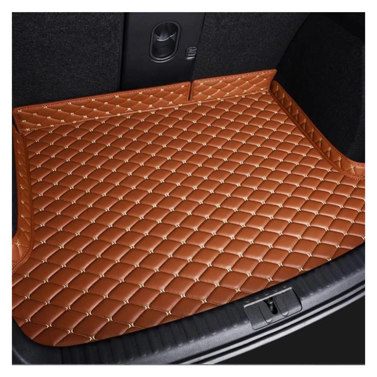 Carpet For Chevy For Cruze 2009-2014 2015-2016 2017-2018 PU Leather Custom Car Trunk Mats Interior Carpet Accessories Boot Mat Car Boot Liner Mat(بني,15-16)