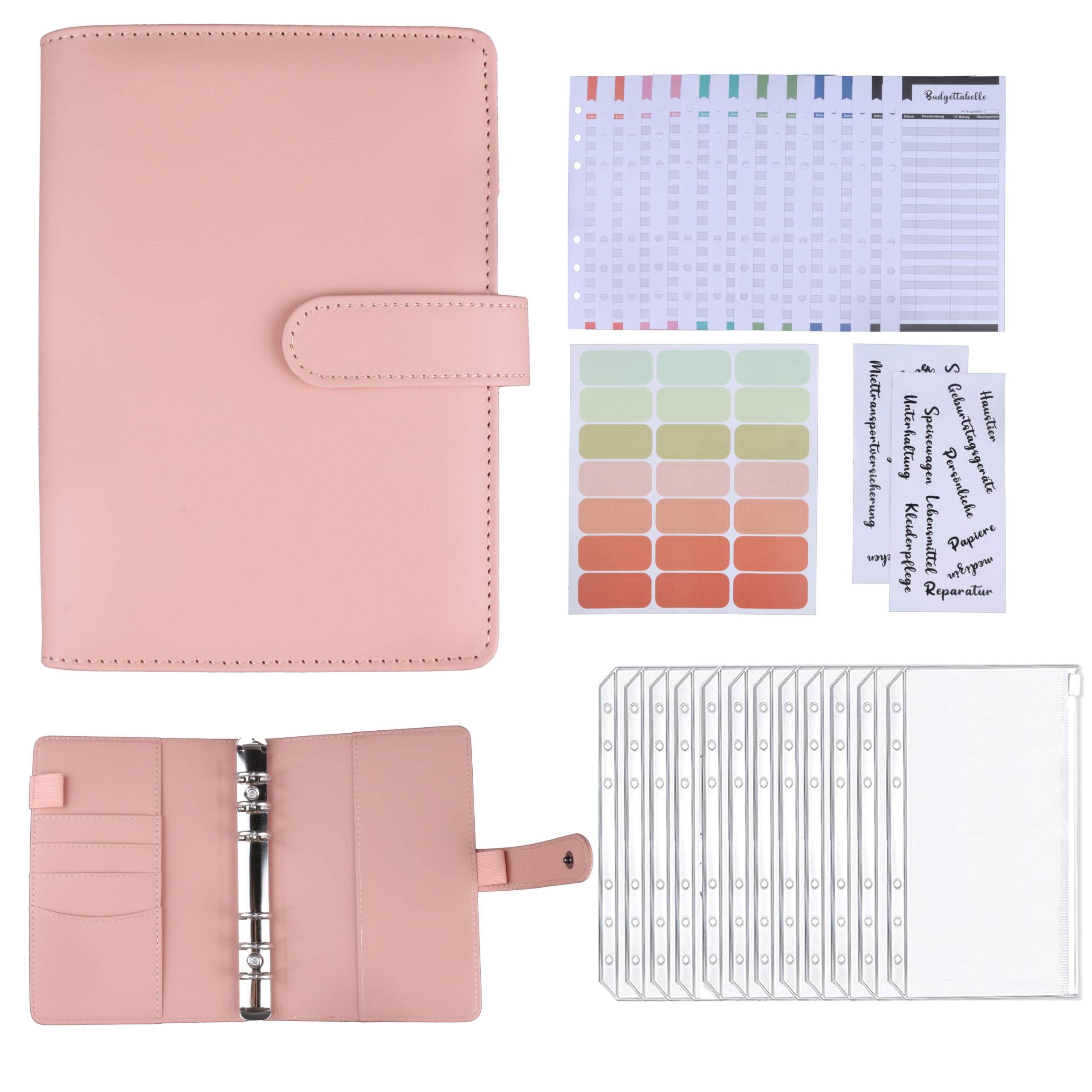 AMO HERMOSO Budget Planer Binder A6, Geldumschläge Umschlagm