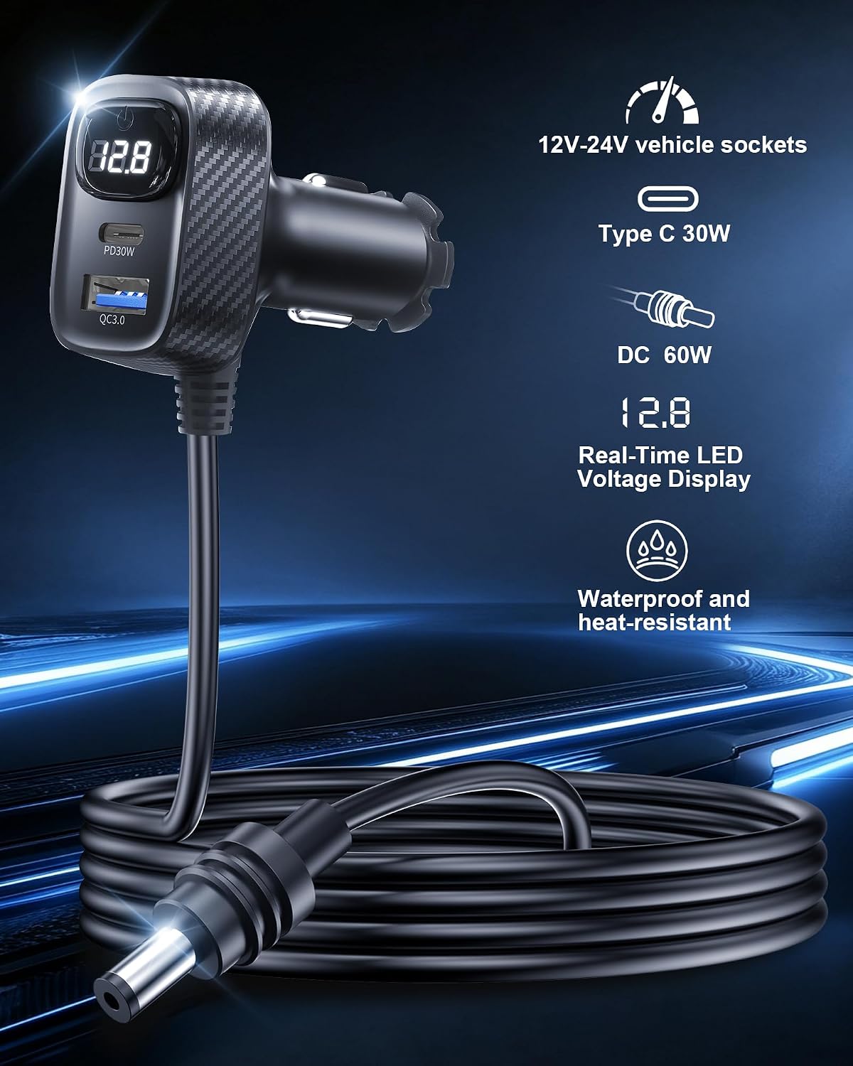 Eugizmo 90W Starlink Mini 3-in-1 Direct Car Adapter for 12V-24V Vehicles image 5