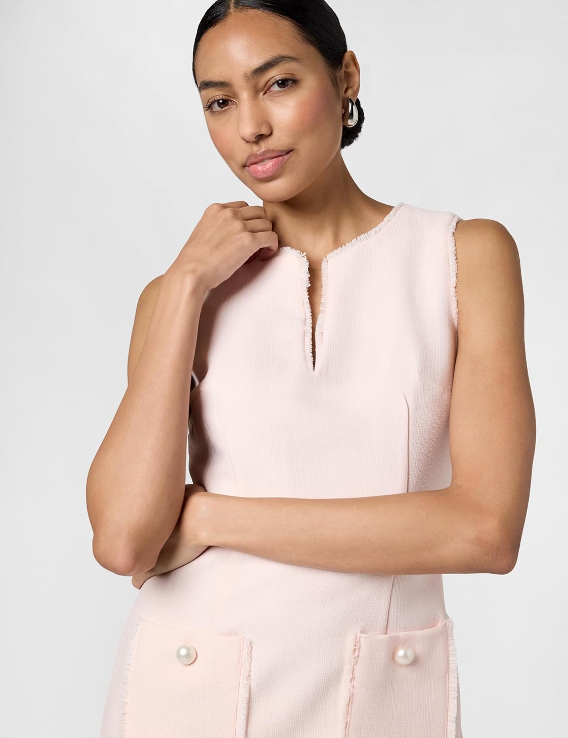 Karl Lagerfeld Womens Tweed Shift Dress with Pockets - Image 4