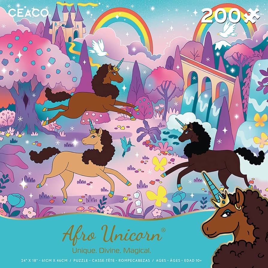 ♪⭐︎rainbow⭐︎♪ Amazon.com: Ceaco - April Showers - Afro Unicorn - Rainbow