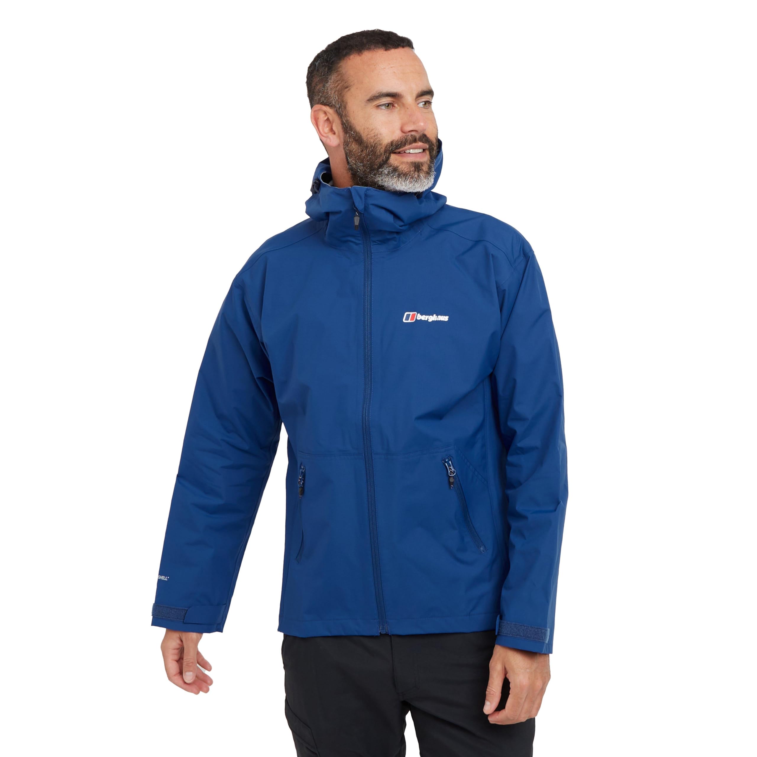 Berghaus Men’s Stormcloud Waterproof Jacket with Adjustable Hood and Drawcord Hem, Breathable, Lightweight & Durable Technical Raincoat (UK, Alpha, S, Regular, Regular, Blue)