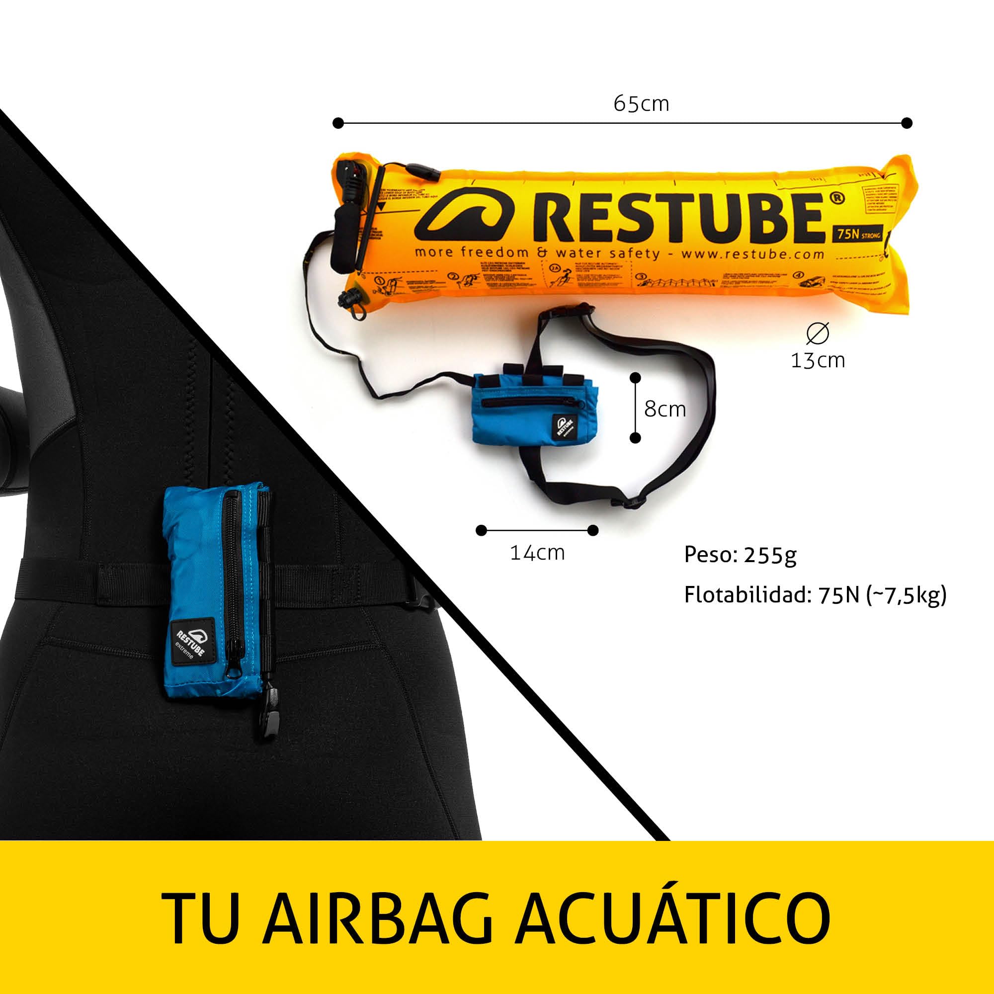 restube Extreme Starter Kit Boya Salvavidas para Usar en Condiciones Difíciles - Incluye un Dispositivo de Flotabilidad para Aguas Abiertas, Azul, Standard, RT-01301-SP