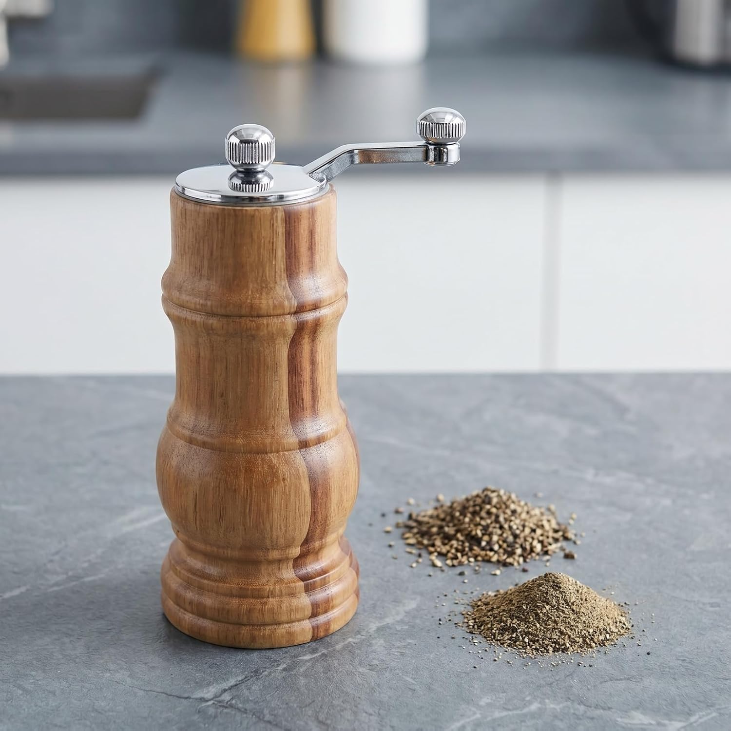 OUNONA Wood Pepper Grinder Manual Pepper Grinder Steel