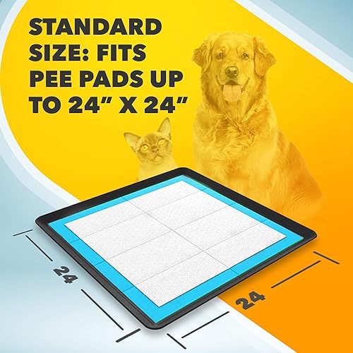 Miniatura 3 de Skywin Bandeja para almohadillas de entrenamiento para cachorros de 24 x 24 pulgadas - Soporte de silicona para almohadilla de orina para perros,