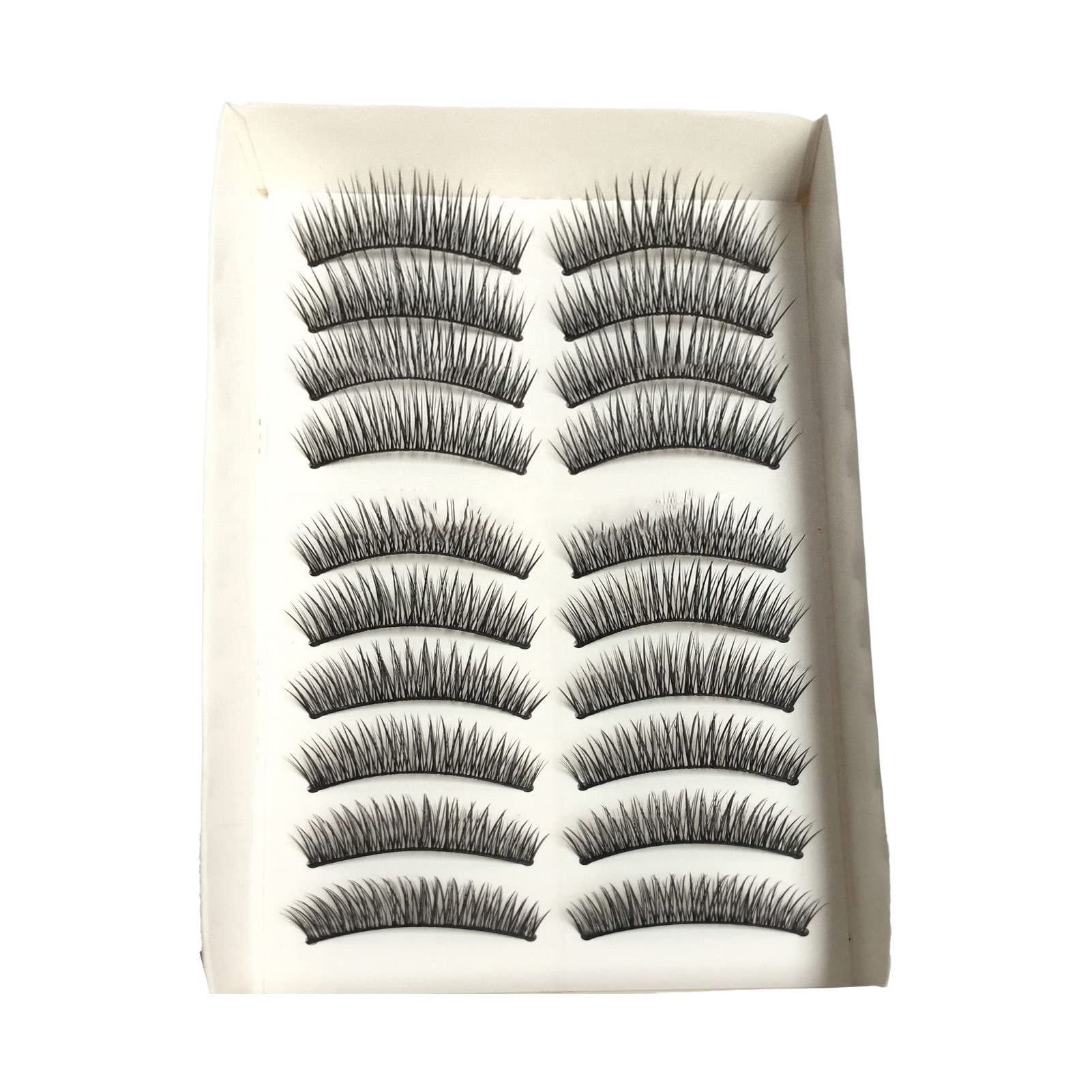 10 Pairs False Eyelashes Decoration Perfect Fitting Makeup Extensions Eye Lash compatible with Women Black