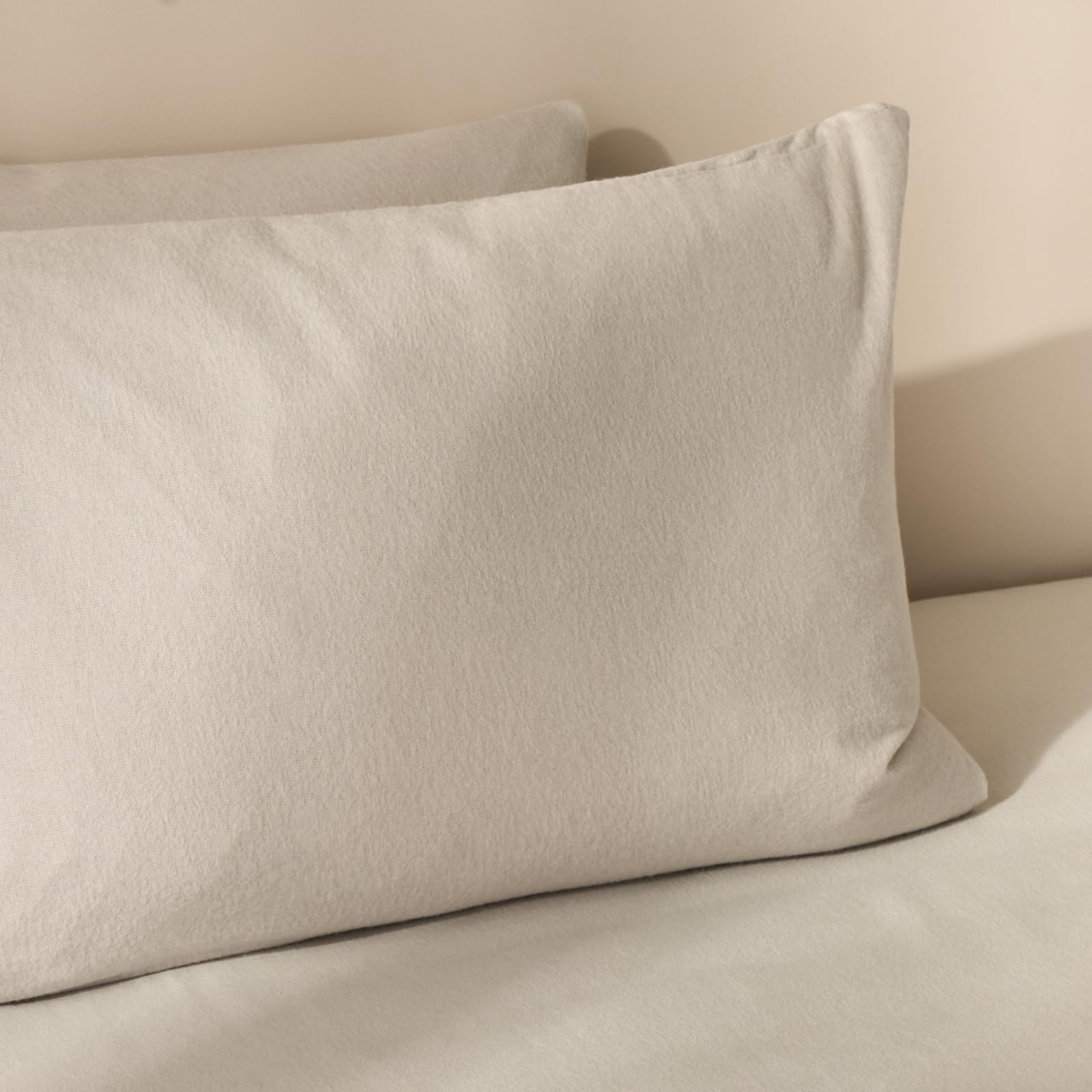 Ohs 2 Pack Brushed Cotton Soft Fleece Housewife PillowcasesNatural from B&Q