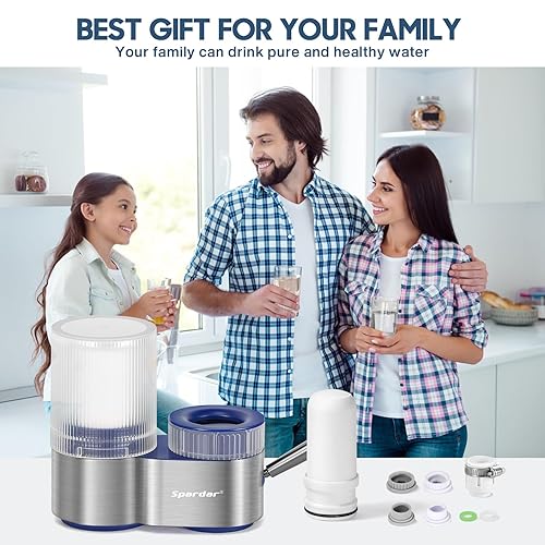 Miniatura 7 de Filtro de agua para grifo, filtro de agua de grifo ABS de grado alimenticio, reduce los sedimentos y el mal sabor, se adapta a grifos estándar, 1