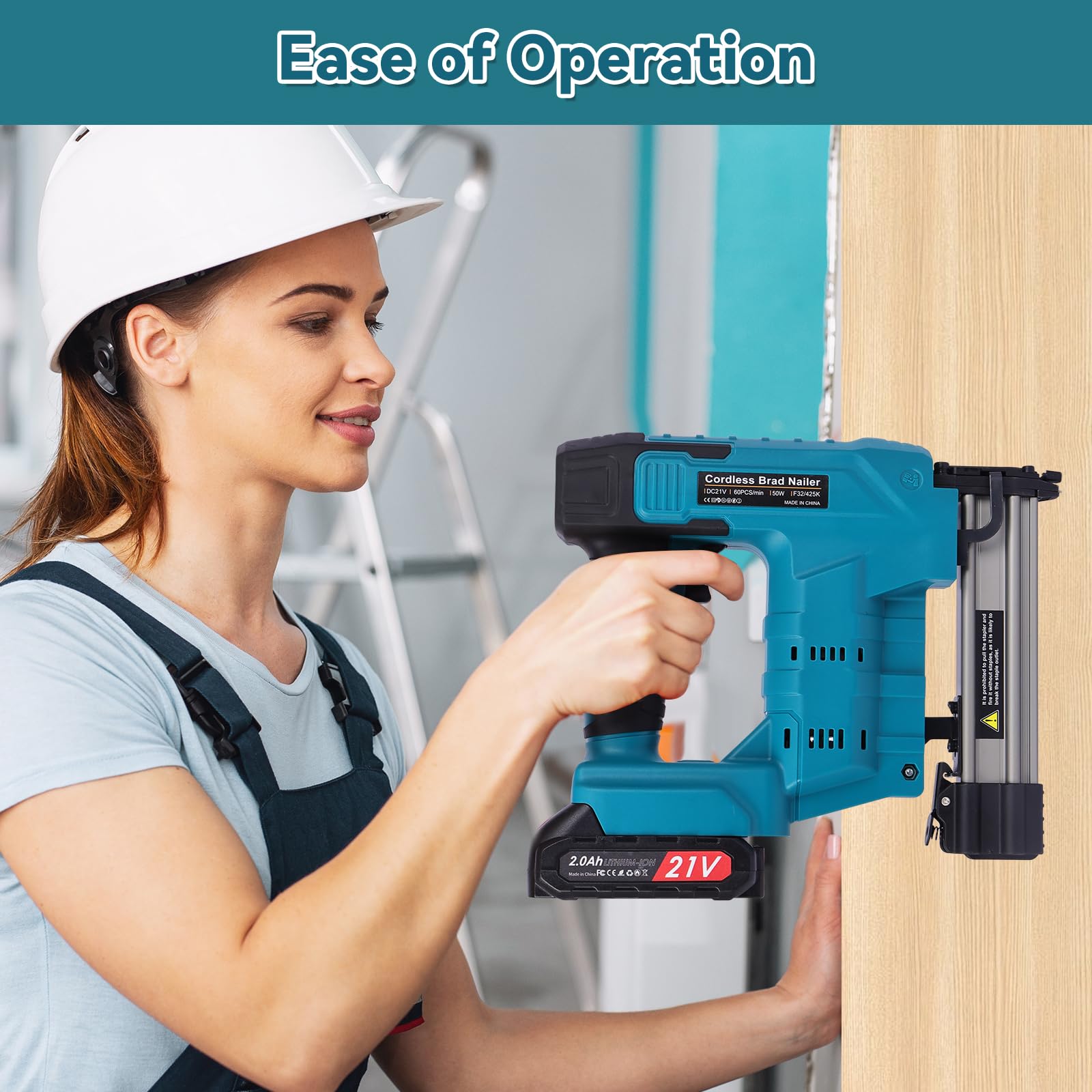 18GA 2 in 1 Chiodatrice e graffatrice senza fili, pistola sparachiodi alimentata a batteria con 2000 chiodi e graffette, supporta chiodi Brad F32 e graffette 425K, per finiture, mobili e lavorazione