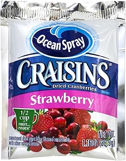 Ocean Spray Craisins Gluten Free Strawberry Dried Cranberries, 1.16 oz., 200/Pack (307-00076)