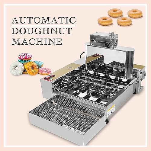 Miniatura 2 de EAGLEG Máquina automática comercial para hacer donas 4 filas, 2800 W de acero inoxidable donuts máquina de bocadillos, freidora comercial de donas,