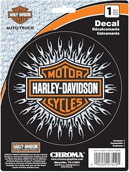 CHROMA 27519 Harley-Davidson Holographic Starburst Bar & Shield Decal - Silver - 6 x 8 inches