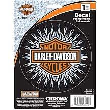 CHROMA 27519 Harley-Davidson Holographic Starburst Bar & Shield Decal - Silver - 6 x 8 inches