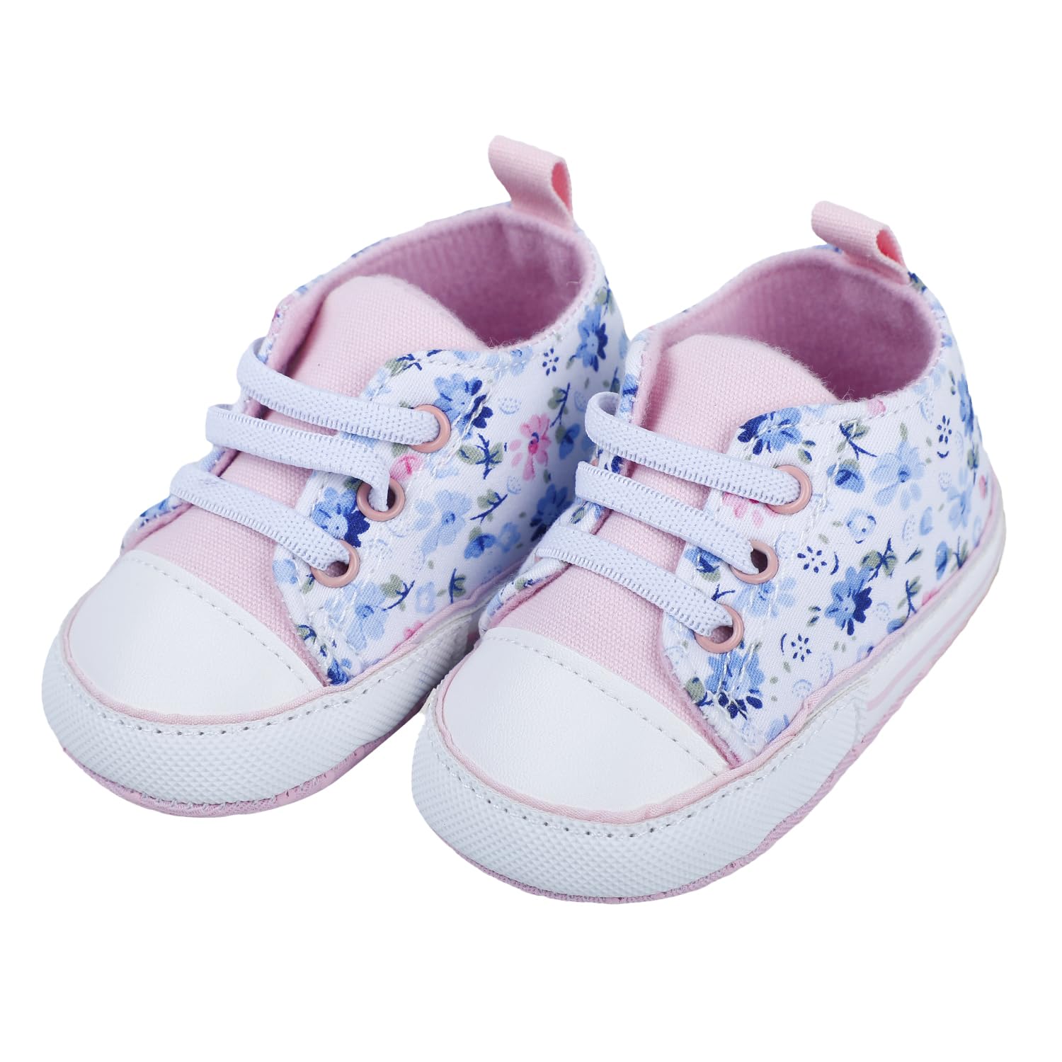 babymoo Floral Print Comfortable & Breathable Baby Unisex Booties | Cozy Fleece Infant All Seasons Footwear Pink Lace Up Booties-picture-16