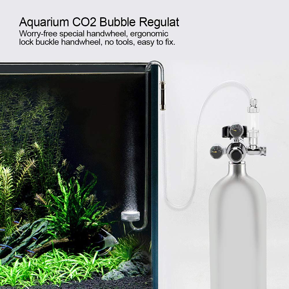 Contador regulador de Burbujas de CO2 para Acuario de Acero Inoxidable, Duradero y de bajo Consumo, para Sistemas de CO2 de Acuario con 21,8 mm de Ancho